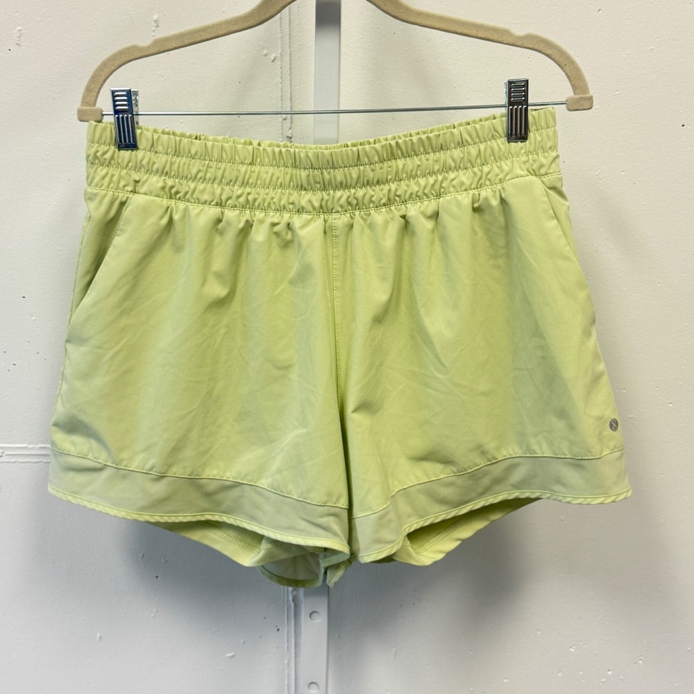 Layers 8 Womens Qwick-Dry Running Shorts Lime Green High Rise Lined XL Athletic‎